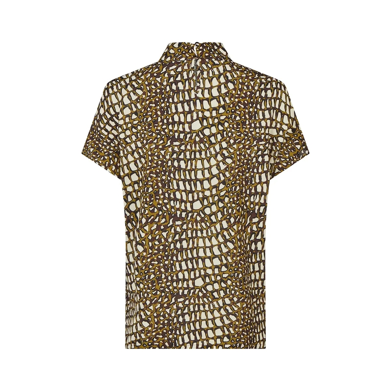 Marc Aurel Bluse Top mit Stehkragen und Reptiliennprint grün(Image 5)