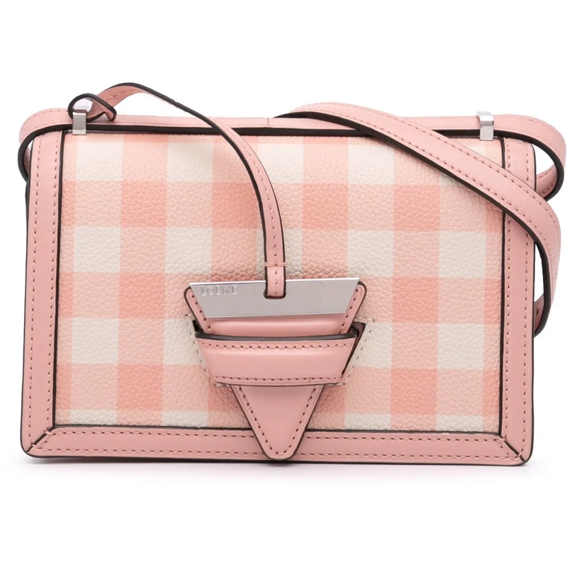 Loewe Sac à bandoulière Small Leather Gingham Barcelona Crossbody rose