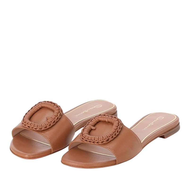 Santoni Sandalen Pantoletten aus Leder braun(Image 2)