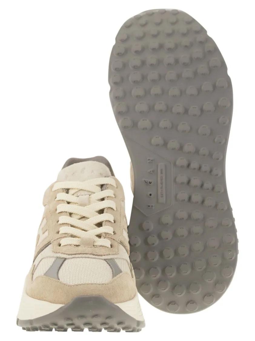 Thumbnail - Hogan Low-Top Sneaker - H669 - Hi-Fi Fabric And Suede Trainers - Gr. 40 (EU) - in Beige - für Damen