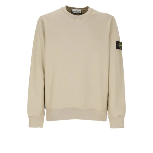 Stone Island Sweatshirts Beige Cotton Sweatshirt With Logo Neutrals