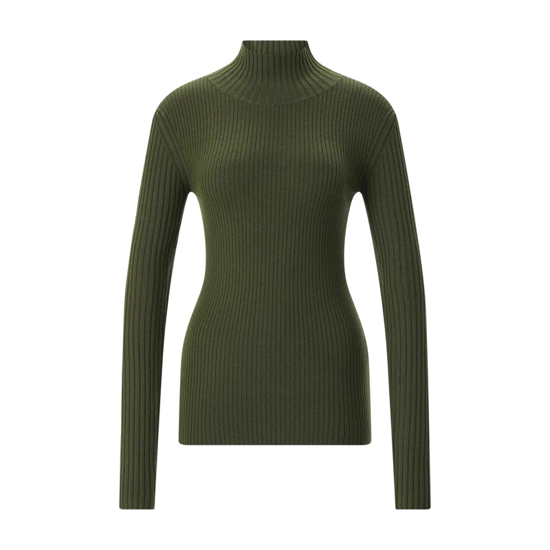 Victoria Beckham Rollkragenpullover Pullover aus Merinowoll-Mix grau