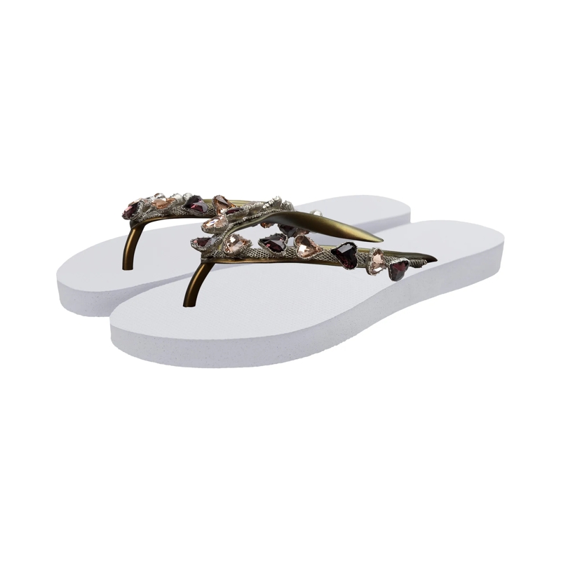 UZURII Flip Flops Zehentrenner Heart Bronze weiss(Image 2)