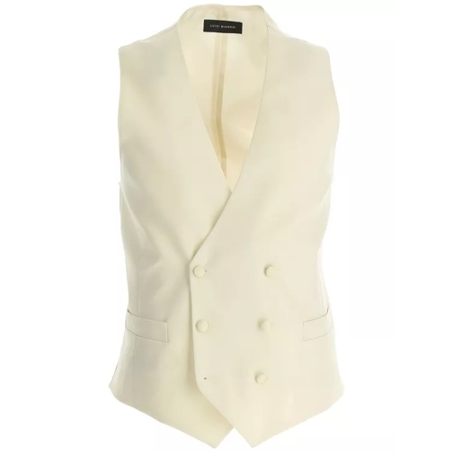 Lbm Cream Double-Breasted Vest Neutrals Gilet