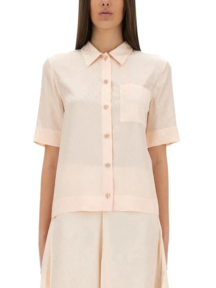 Thumbnail - Fendi - Ff Silk Shirt - Größe 40 - pink
