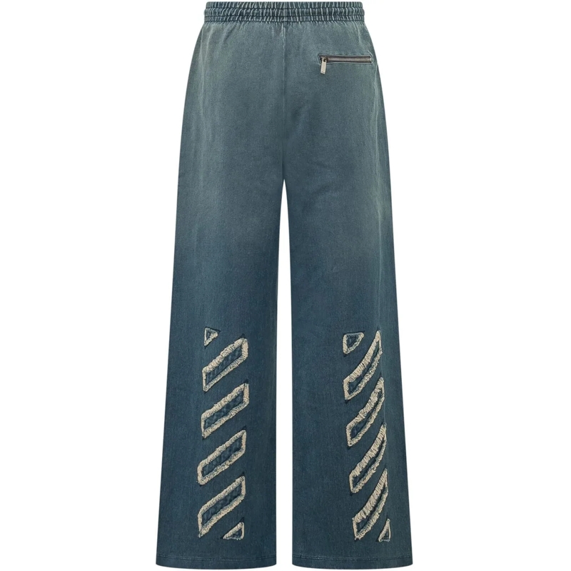 Off-White Pantalon de jogging Pantalone a Gamba Ampia con Coulisse blau(Image 2)