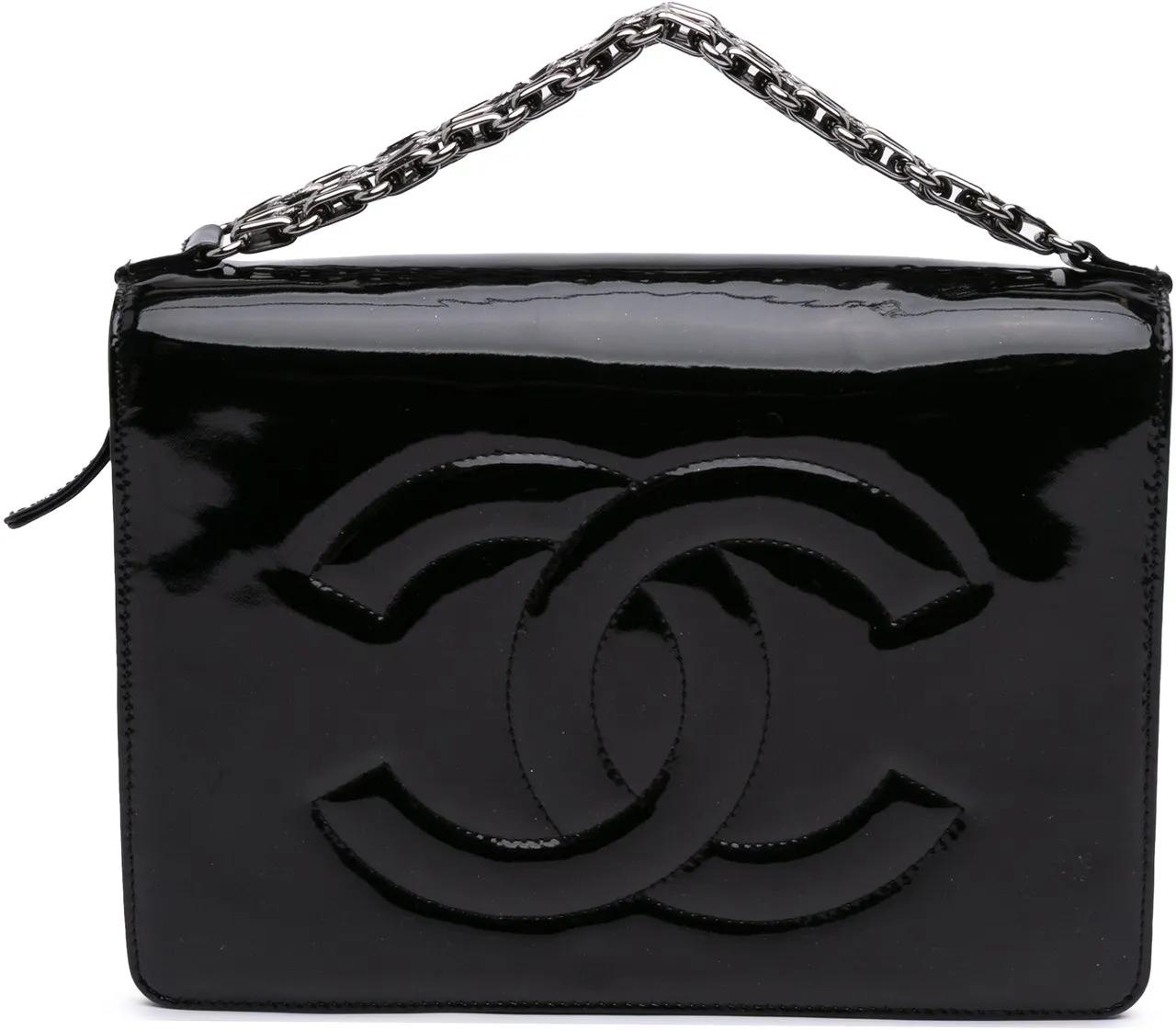 Chanel Mini CC Patent Clutch With Chain schwarz | Fourre-tout