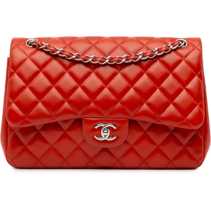 Chanel Schultertasche Jumbo Classic Lambskin Double Flap orange