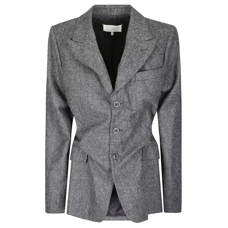 Maison Margiela Blazer Tailored Wool Jacket With Clean Lines And Traditio Grey