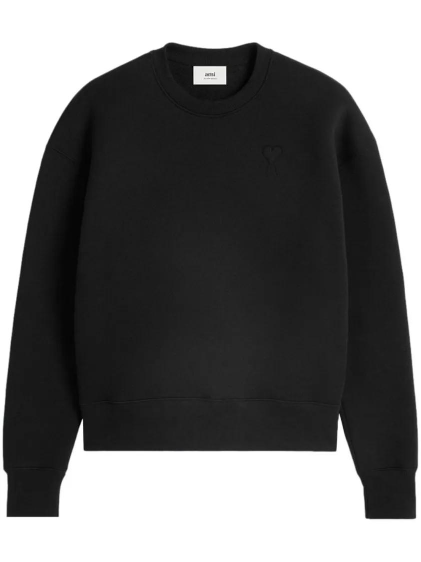 Thumbnail - AMI Paris - Classic Crew Neck Sweater With Embroidered Heart L - Größe S - schwarz