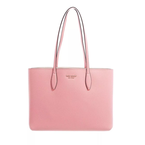 Kate Spade New York All Day Crossgrain Leather Large Tote Pink Shoppingväska