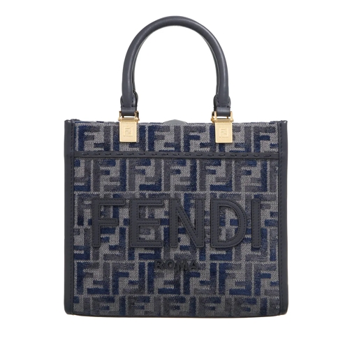 Fendi Tote Sunshine Ciniglia Bag Dark Blue