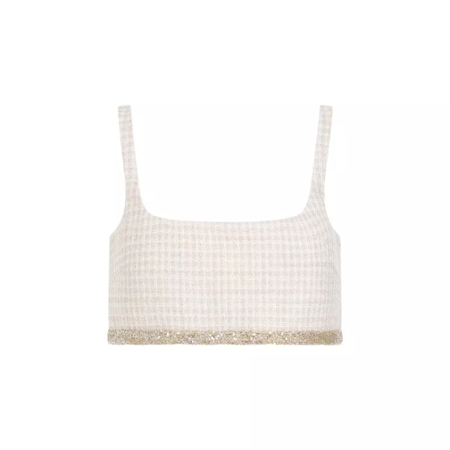 Miu Miu Ivory And Golden Wool Top Neutrals 