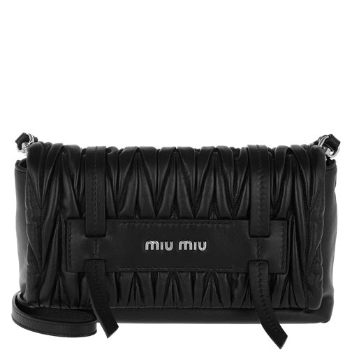 Miu Miu Matelassé Shoulder Bag Leather Black Crossbodytas