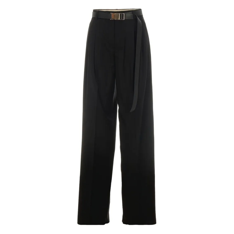 Max Mara  High-Rise Trousers With Detachable Belt Black