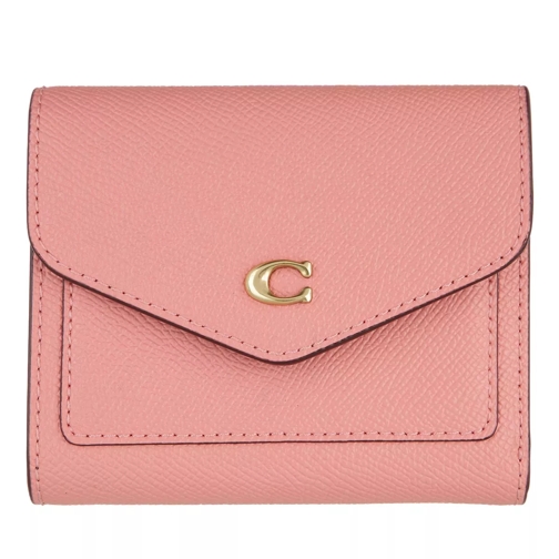 Coach Crossgrain Leather Wyn Small Wallet Candy Pink Portafoglio con patta