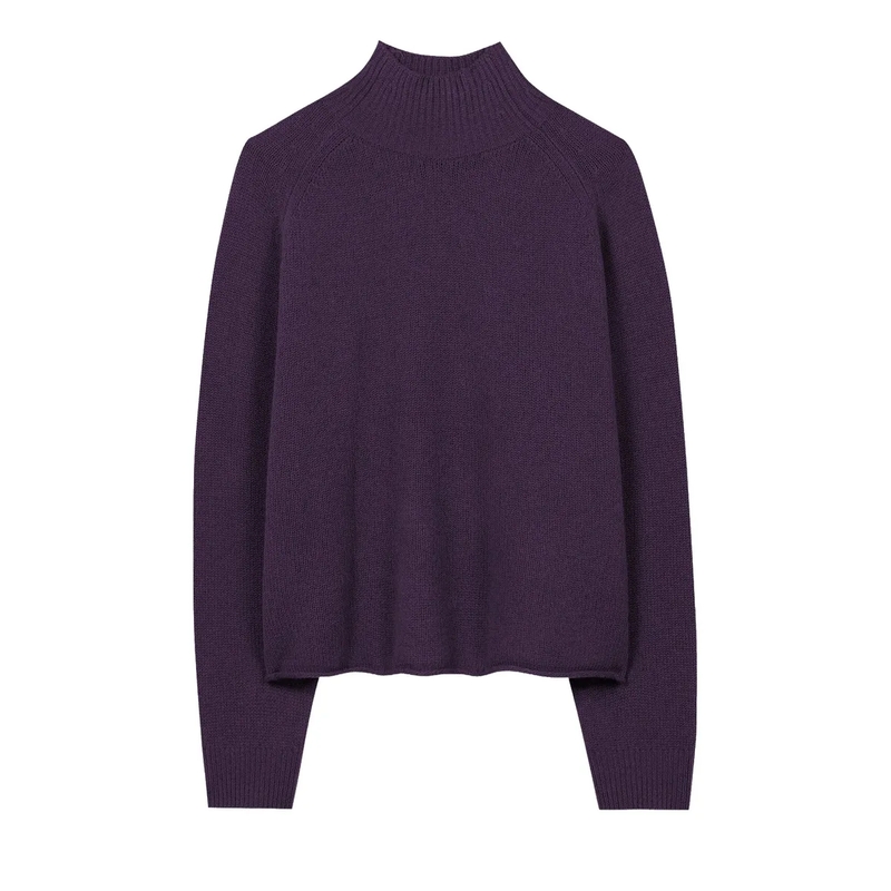 Luisa Cerano Trui met col Turtleneck aus Kaschmir-Mix plum