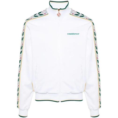 Casablanca White Laurel Zip-Up Jacket White Veste de transition