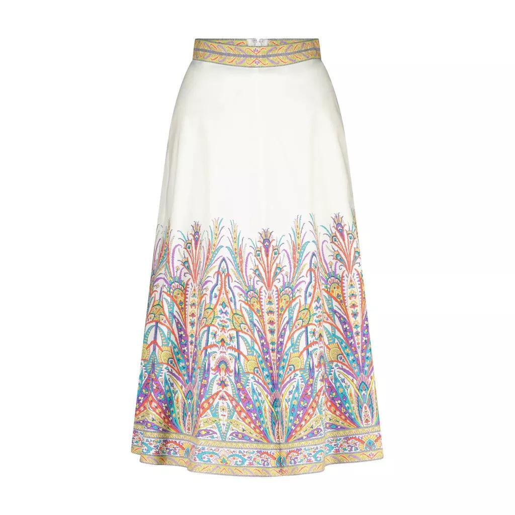 Etro Midi-Rock mit Paisley-Muster 48104598405466 Weiß