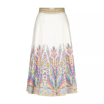 Etro Midi-Rock mit Paisley-Muster 48104598405466 Weiß 