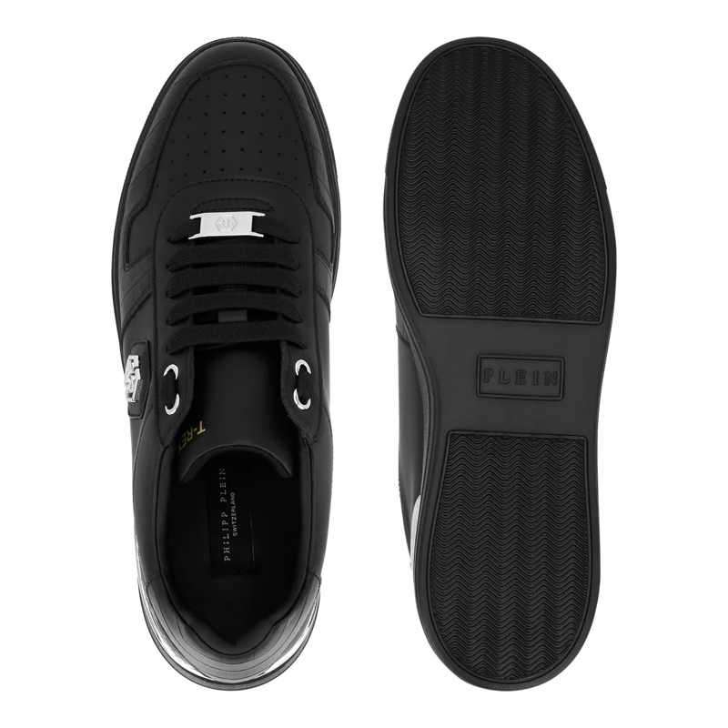 Philipp Plein Low-Top-Sneaker Lo-Top Turnschuhe Cocco Crocco Geprägt schwarz(Image 5)