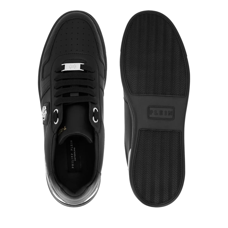 Philipp Plein Low-Top-Sneaker Lo-Top Turnschuhe Cocco Crocco Geprägt schwarz(Image 5)