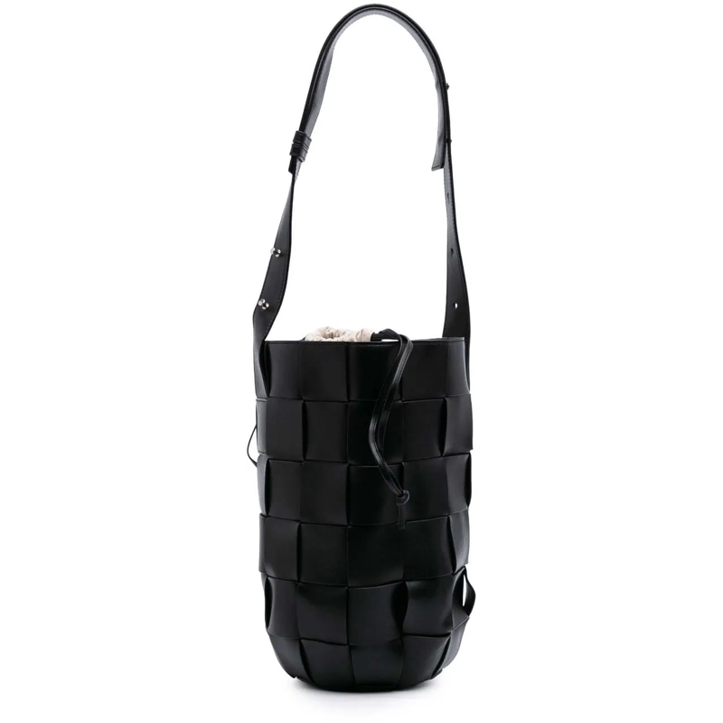 Bottega Veneta Schultertasche Nappa Intrecciato Casette Lantern Bucket schwarz