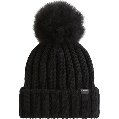 Woolrich  Beanie cashmere pom pom schwarz