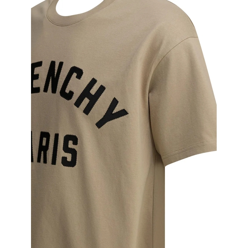 Givenchy T-Shirt Cotton T-Shirt With Grosgrain Appliqué And Riveted Neutrals(Image 7)