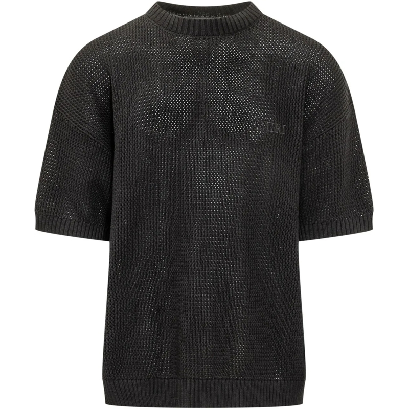 Amiri T-shirt Maglia Mesh a Maniche Corte schwarz