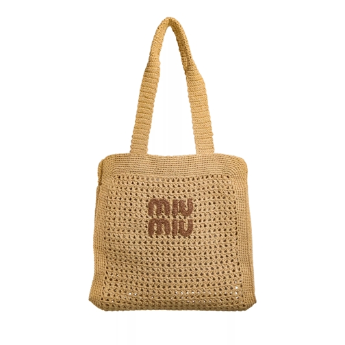 Miu Miu Crochet Shopping Bag Naturale Boodschappentas