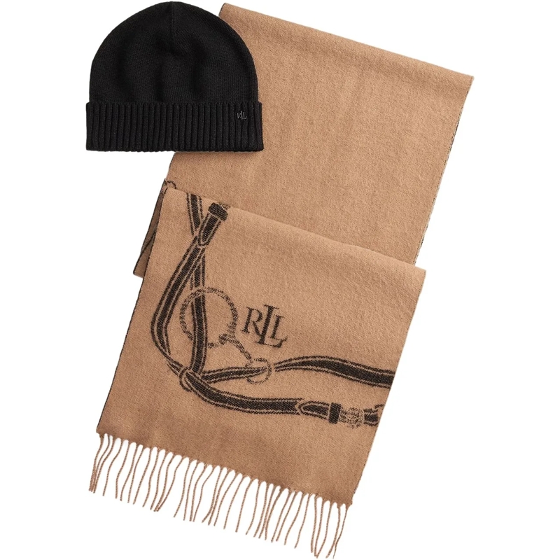 Ralph Lauren Wollschal Scarfs Classic Camel braun