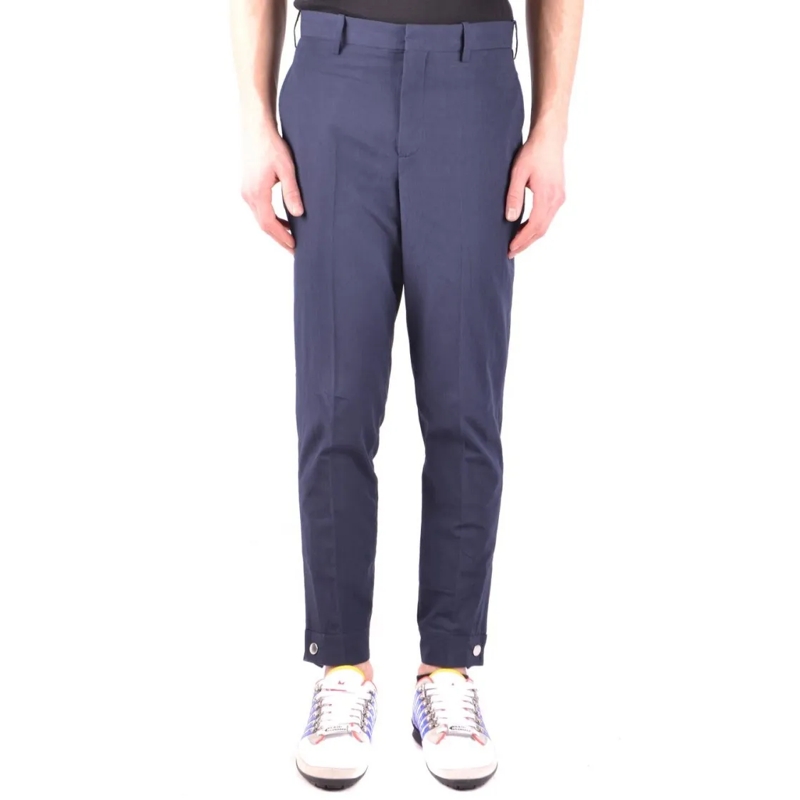 Neil Barrett Anzugshose Navy Trousers With Subtle Logo Grey