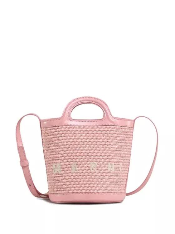 Marni Beuteltasche - Light Pink Mini Tropicalia Woven Bucket Bag - Gr. unisize - in Rosa - für Damen