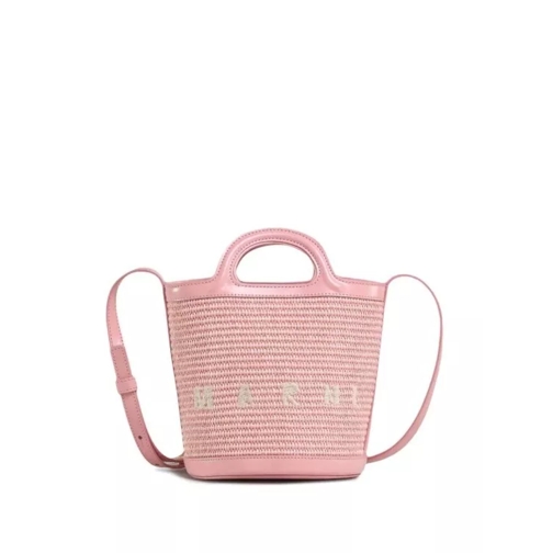 Marni Light Pink Mini Tropicalia Woven Bucket Bag Pink Sac reporter