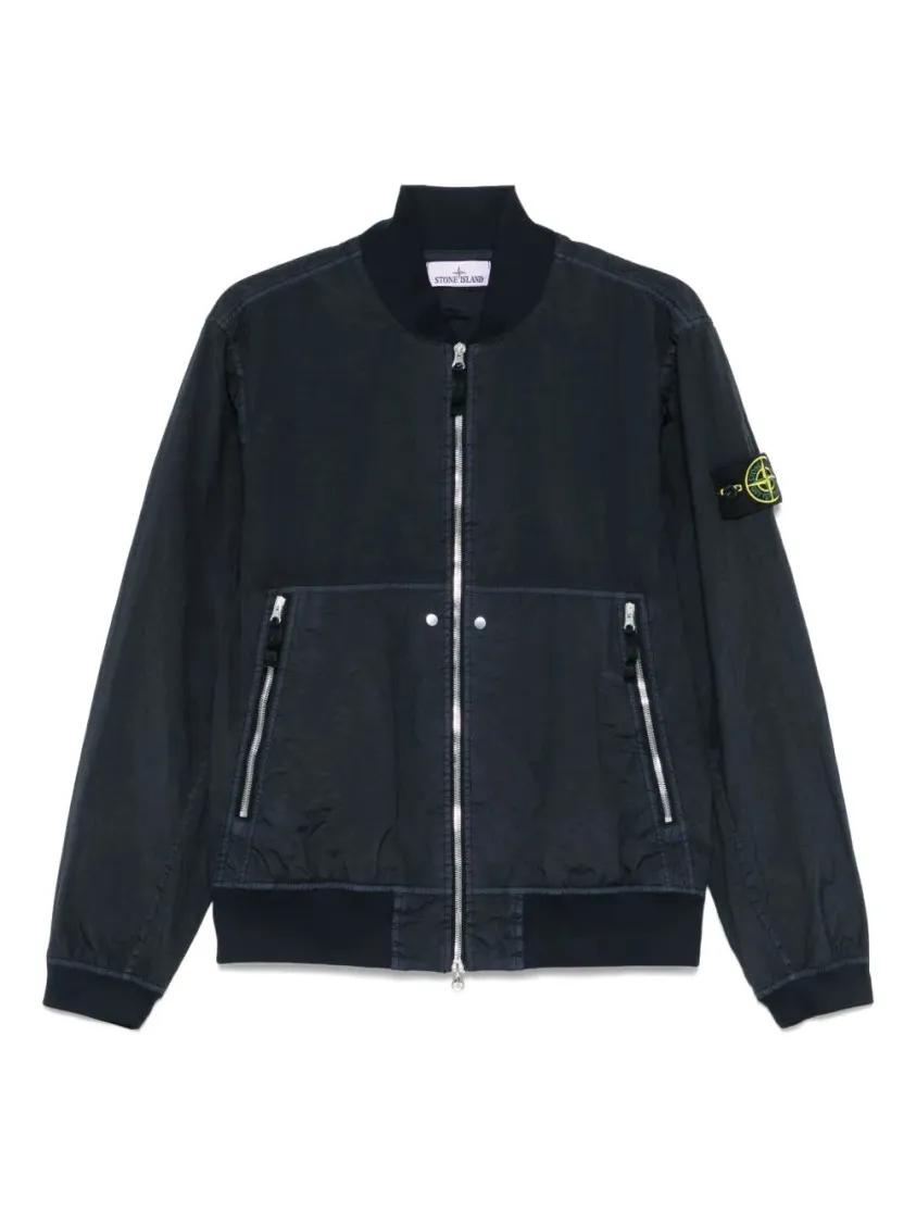 Thumbnail - Stone Island - Compass-Badge Bomber Jacket - Größe L - blau