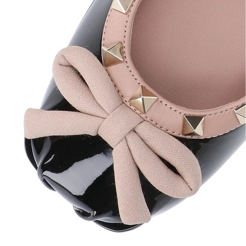 Valentino Garavani Ballerinas Ballerina Rockstud Nero Rose(Image 4)