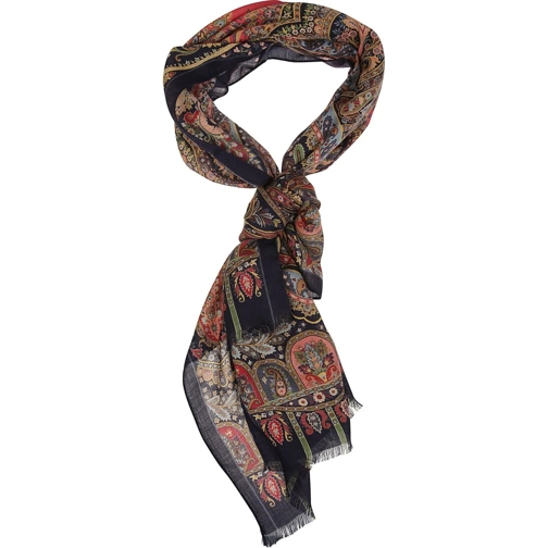 Etro Écharpe en laine Boheme Scarf Blue blau