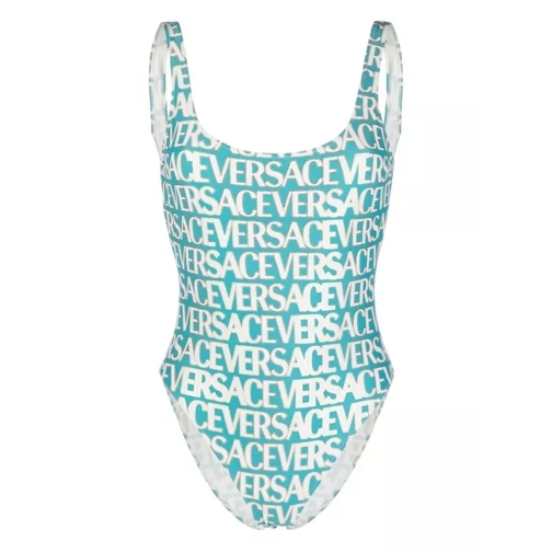 Versace Allover Multicolor Swimsuit Blue 
