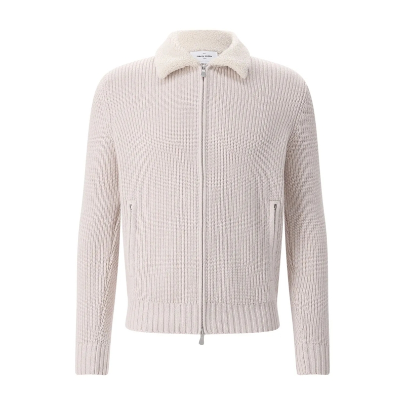 Gran Sasso Cardigan Strickjacke aus Schurwolle beige