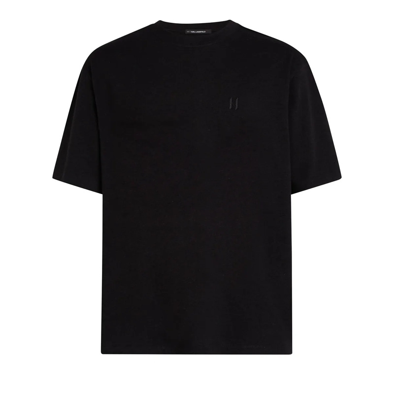 Karl Lagerfeld T-Shirt MONOGRAM T-SHIRT AUS WOLLMISCHUNG dunkel-grau