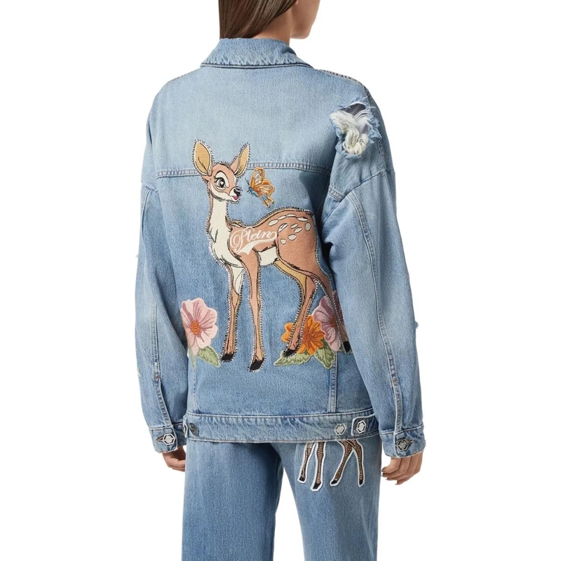 Philipp Plein Übergangsjacke Denim-Jacke jeansblau(Image 4)