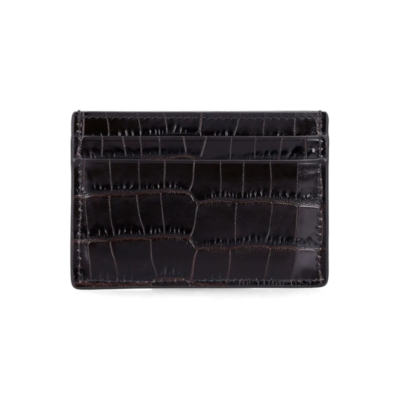 Tom Ford Geldbörse Croco Leather Cardholder Black