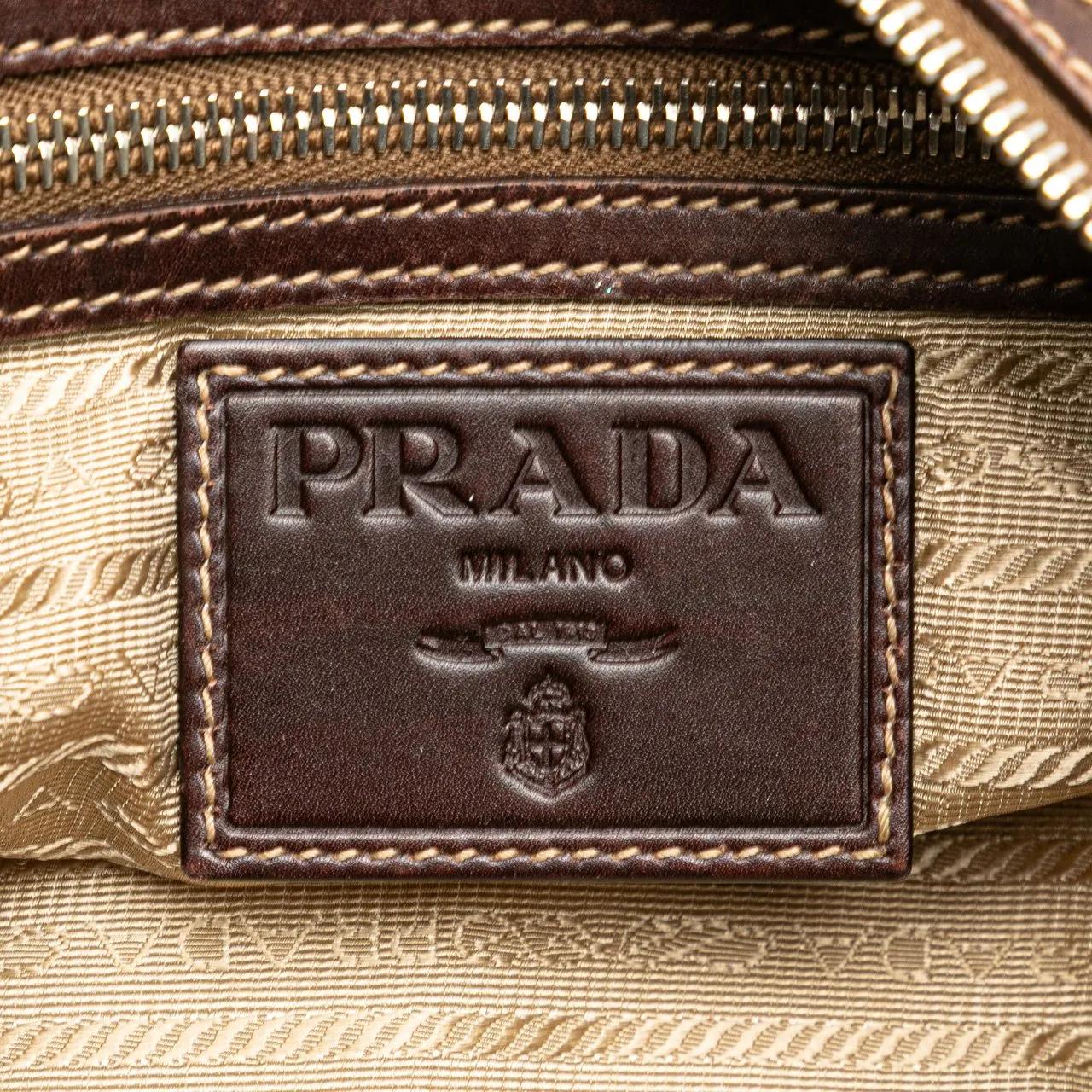 Thumbnail - Prada Hobo Bags - Canvas Canapa Logo Crossbody - Gr. unisize - in Braun - für Damen