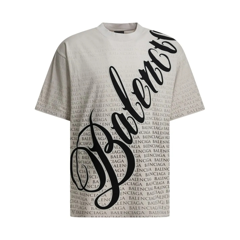 Balenciaga T-shirt Dropped Shoulder Oversized T-Shirt With Bold Graph Grey