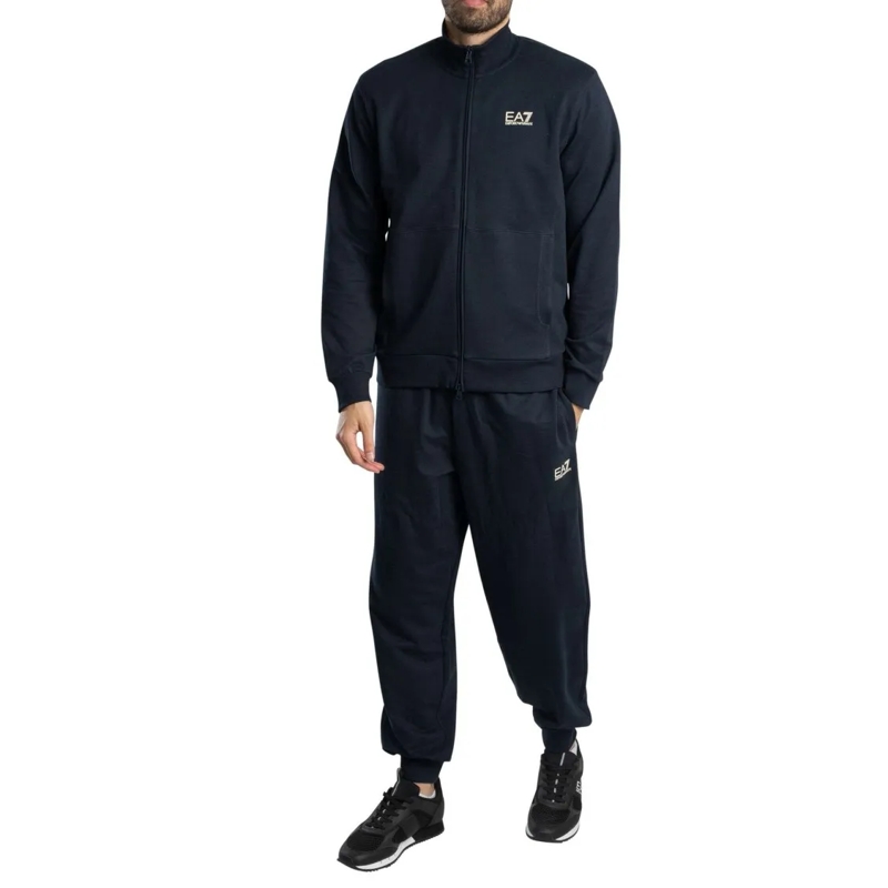 Emporio Armani Combinaison de costume Zip-Up Tracksuit With High Collar Blue