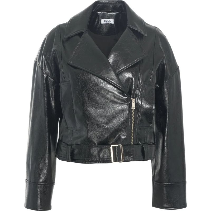 LIU JO Veste de transition Biker with glossy-finish schwarz