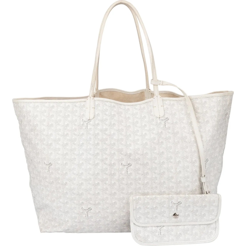 GOYARD Sac à bandoulière Goyard White Goyardine Monogram Saint Louis GM Sho weiß