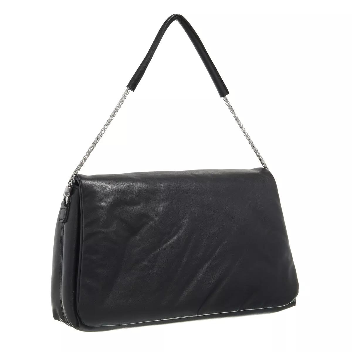 Calvin Klein Satchels Puffed Shoulder Bag in zwart