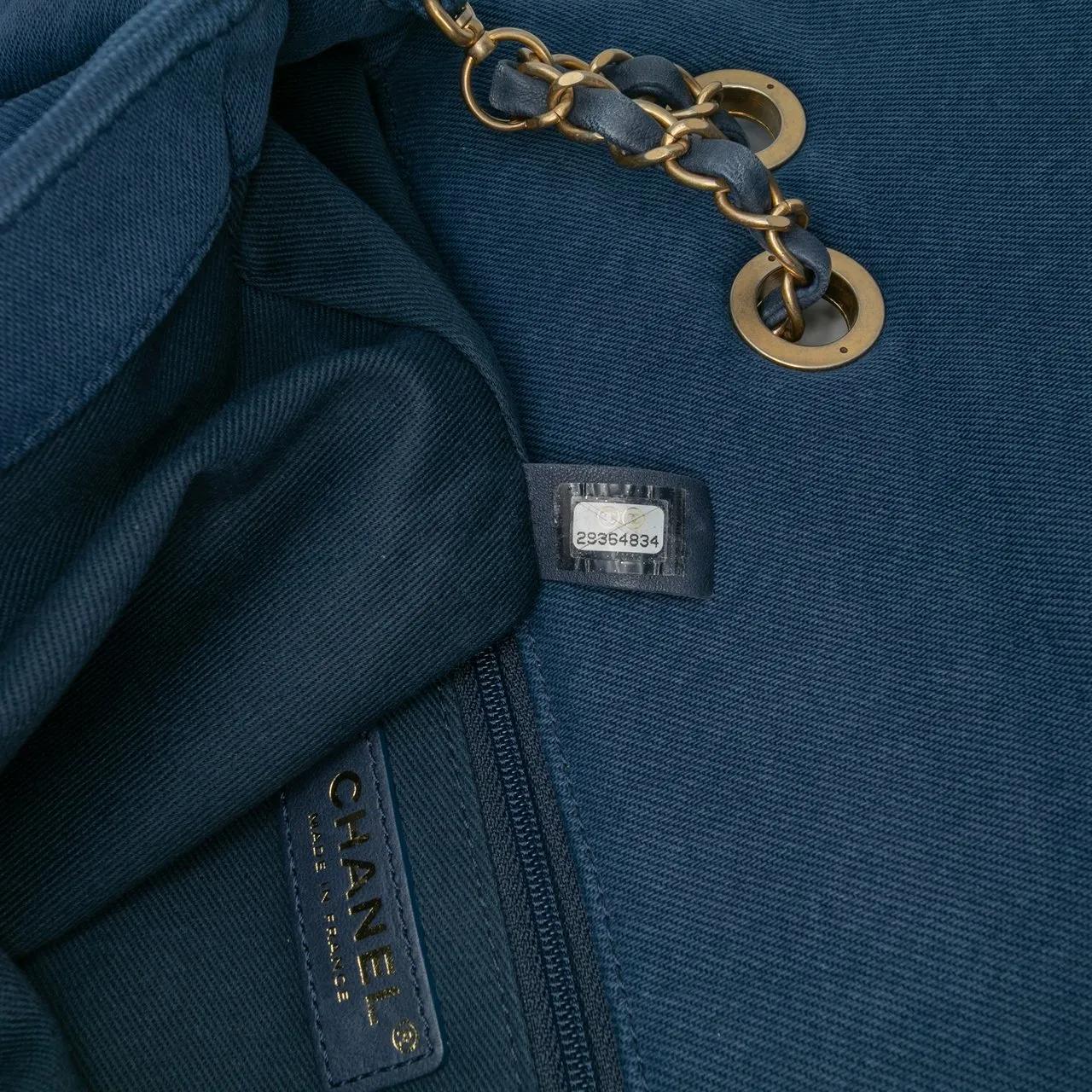 Thumbnail - Chanel Hobo Bags - Jumbo Chevron Denim Fringe Coco Flap - Gr. unisize - in Blau - für Damen